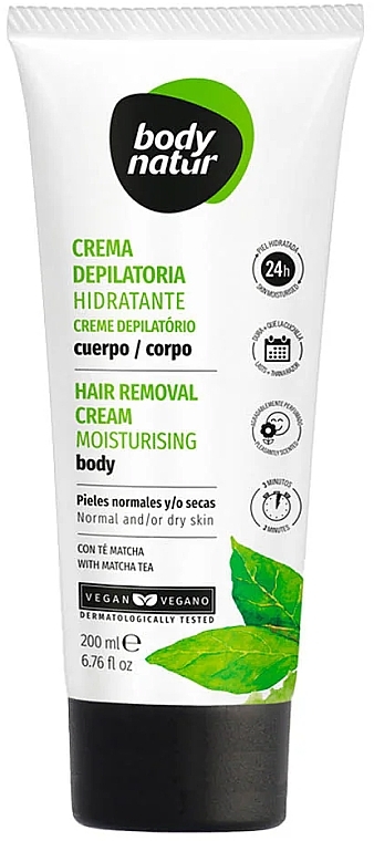 Nawilżający krem do depilacji z herbatą matcha - Body Natur Hair Removal Cream — Zdjęcie N1