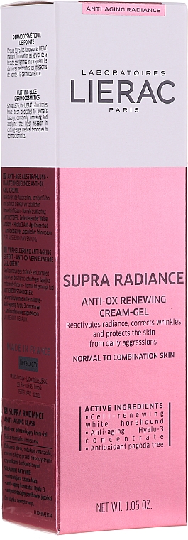Odnawiający krem-żel do skóry normalnej i mieszanej - Lierac Supra Radiance Anti-Ox Renewing Gel-Cream — Zdjęcie N4