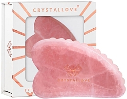 Kup PRZECENA! Płytka do masażu twarzy Gua Sha z różowego kwarcu - Crystallove 3D Rose Quartz Guasha *
