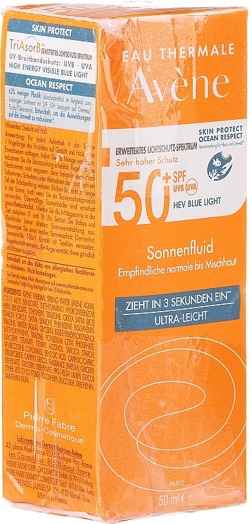 PRZECENA! Lekki krem-fluid przeciwsłoneczny do twarzy - Avene Soins Solaires Fluide SPF50+ * — Zdjęcie N1