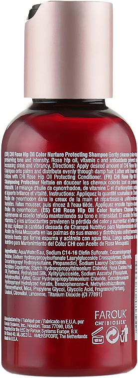 Szampon do włosów farbowanych z olejem z dzikiej róży i keratyną - CHI Rose Hip Oil Color Nurture Protecting Shampoo — Zdjęcie N2