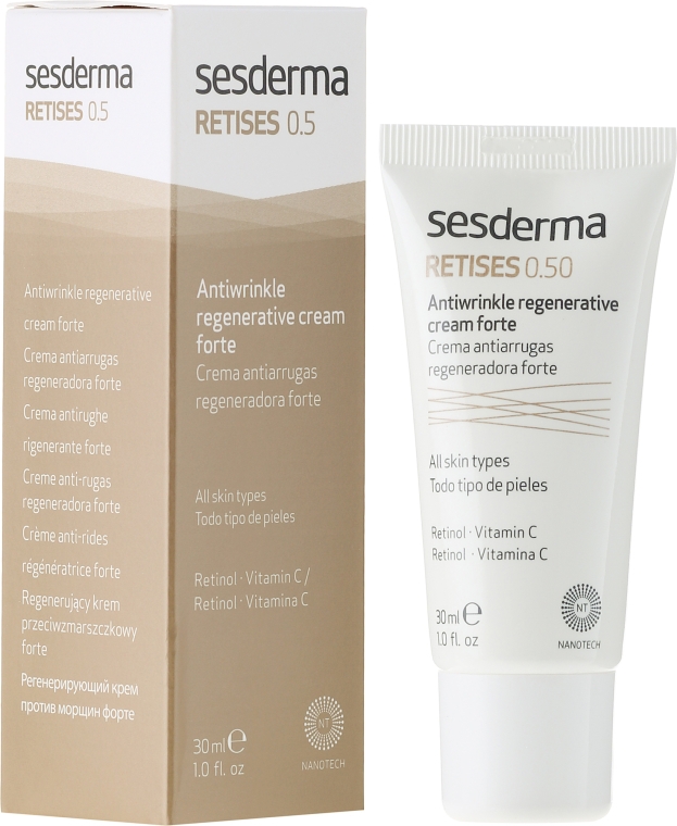 Przeciwstarzeniowy krem regenerujący do twarzy - SesDerma Laboratories Retises 0.50% Antiwrinkle Regenerative Cream Forte — Zdjęcie N1