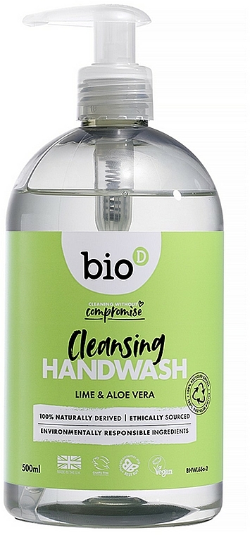 Mydło sanitarne w płynie do rąk Limonka i aloes - Bio-D Lime & Aloe Vera Sanitising Hand Wash — Zdjęcie N1