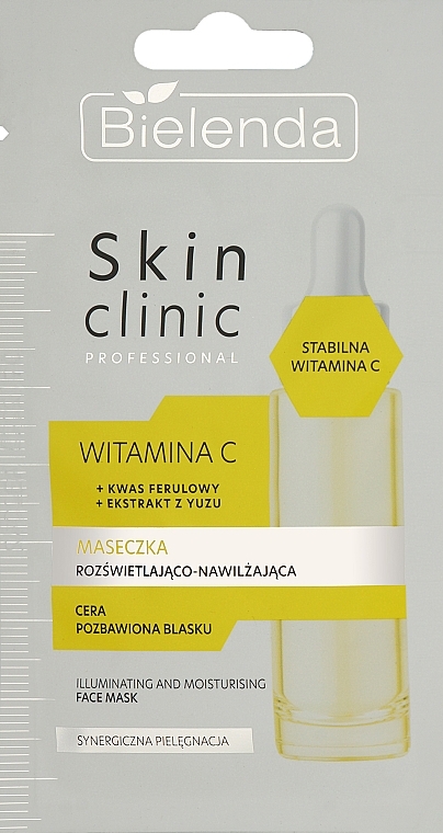 Rozjaśniająca i nawilżająca maseczka do twarzy - Bielenda Skin Clinic Professional Vitamin C Mask — Zdjęcie N1