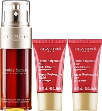 Zestaw - Clarins Double Serum & Super Restorative (ser/50ml + cr/2x15ml) — Zdjęcie N2