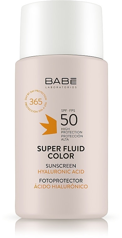 Ochronny superfluid BB z efektem tonizującym do wszystkich rodzajów skóry SPF 50 - Babé Laboratorios Super Fluid Color — Zdjęcie N1