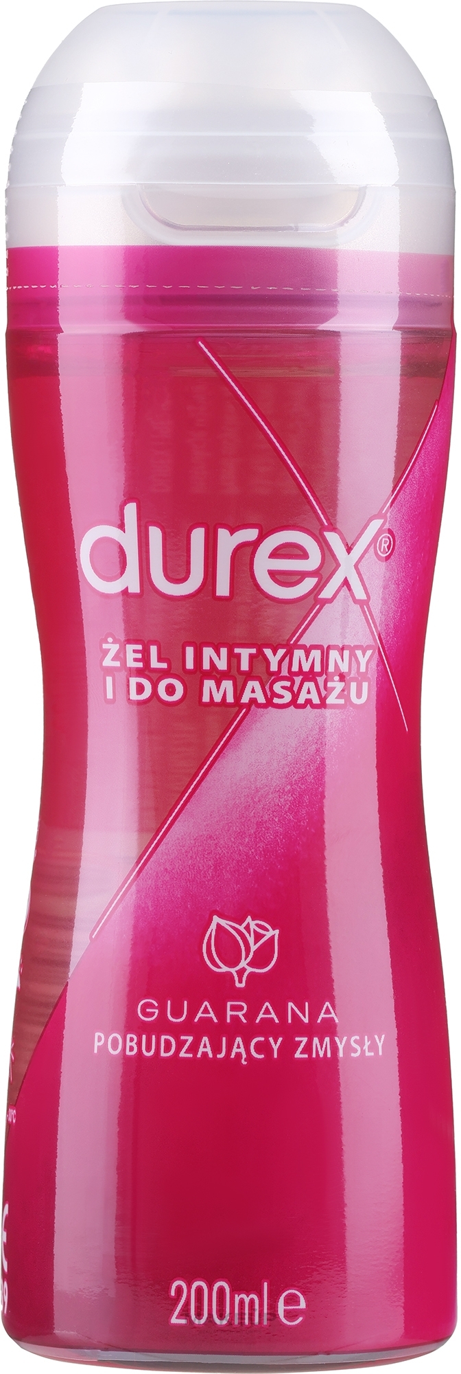 Intymny żel nawilżający do masażu z guaraną - Durex Play Massage 2 in 1 Sensual — Zdjęcie 200 ml