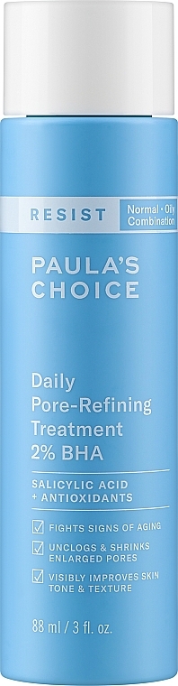 Tonik zwężający i oczyszczający pory - Paula's Choice Resist Daily Pore-Refining Treatment 2% BHA — Zdjęcie N1