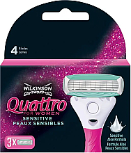 Kup Wymienne wkłady do maszynki, 3 szt. - Wilkinson Sword Quattro for Women Sensitive 