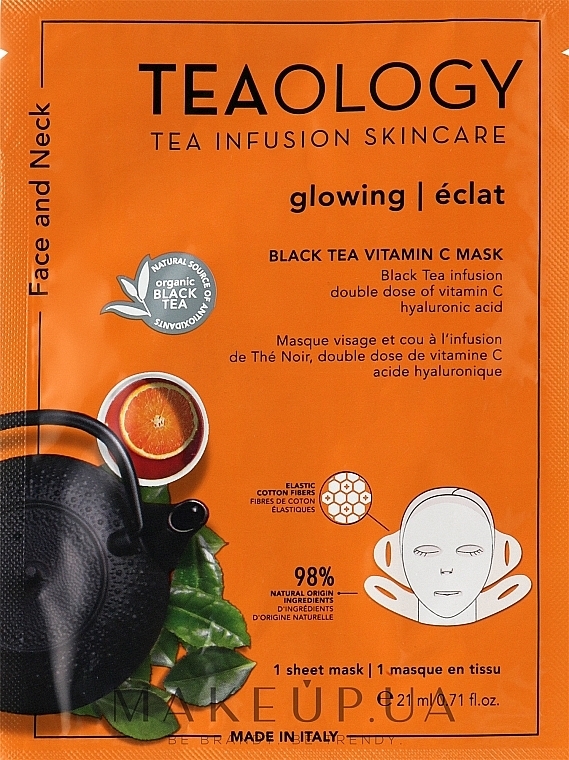 Maseczka witaminowa do twarzy i szyi - Teaology Black Tea Vitamin C Mask — Zdjęcie N1