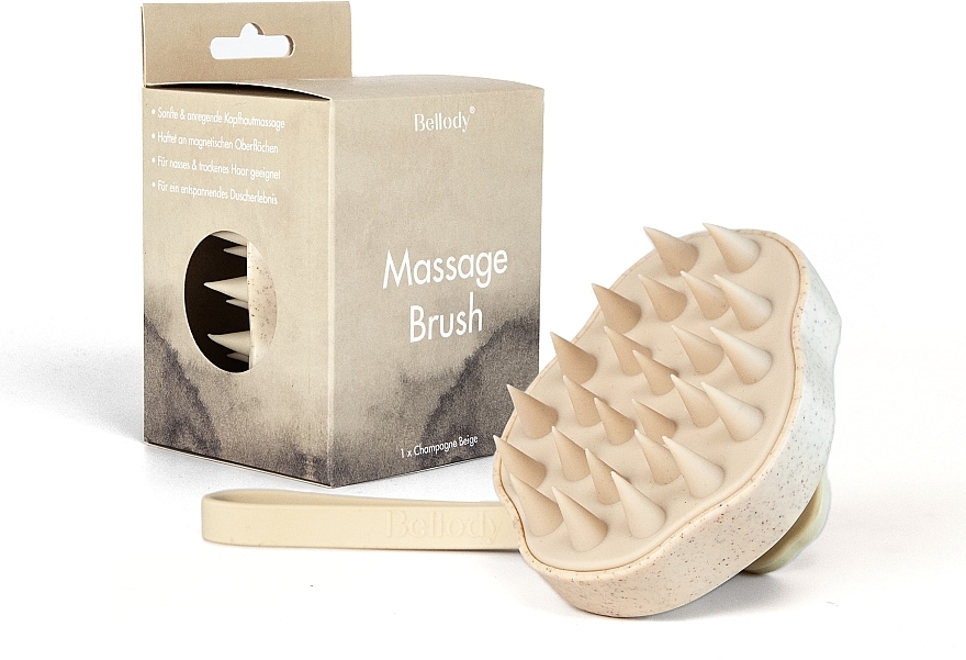Szczotka do masażu skóry głowy, Champagne Beige - Bellody Scalp Massage Brush — Zdjęcie N1