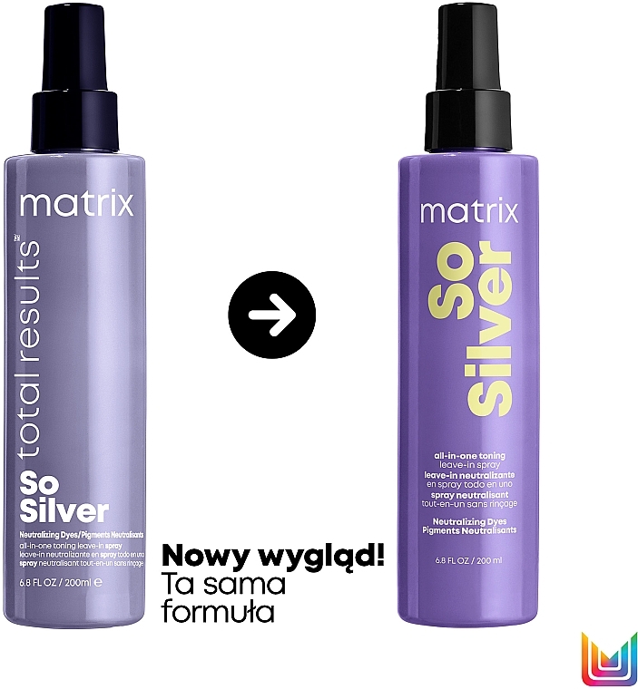 Spray do włosów rozjaśnianych i siwych - Matrix Total Results So Silver All-In-One Toning Spray for Blonde and Silver Hair — Zdjęcie N2