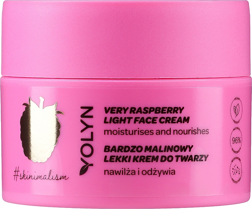 Nawilżający krem do twarzy Malina - Yolyn Very Raspberry Face Cream — Zdjęcie N1