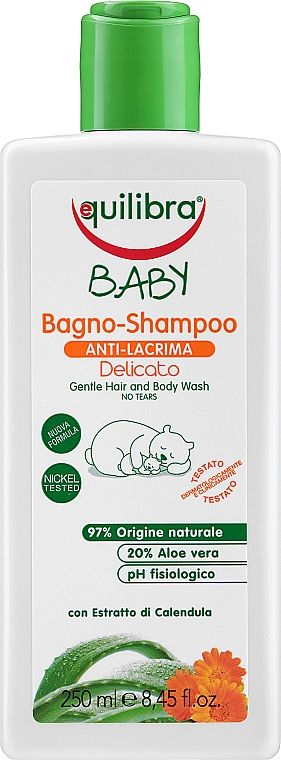 Łagodny szampon aloesowy do ciała i włosów dla dzieci - Equilibra Baby Hair and Body Wash