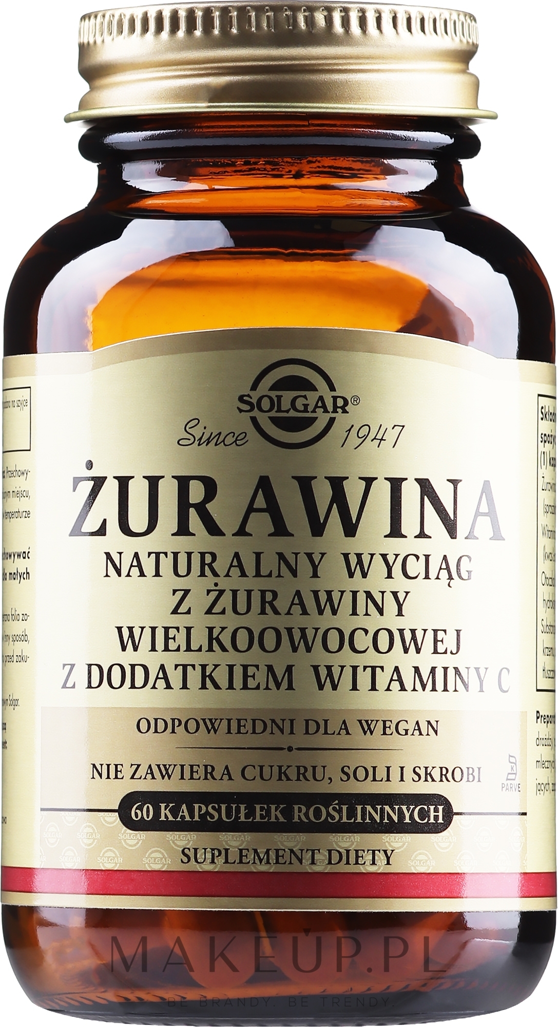 Suplement diety Naturalna żurawina z witaminą C - Solgar Natural Cranberry With Vitamin C — Zdjęcie 60 szt.