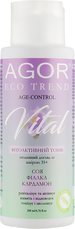 Fitoaktywny tonik do cery 35+ - Agor Eco Trend Facial Tonic Vital