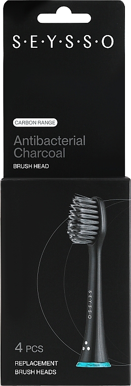 Wymienne końcówki do szczoteczki do zębów, 4 szt. - SEYSSO Carbon Antibacterial — Zdjęcie N1