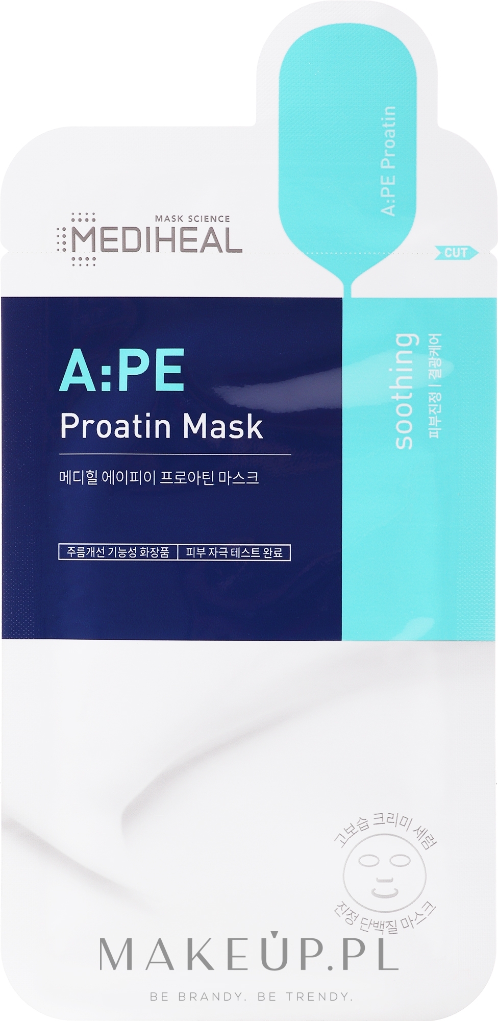 Kojąca maseczka z aminokwasami do twarzy - Mediheal A:PE Soothing Proatin Mask — Zdjęcie 25 ml