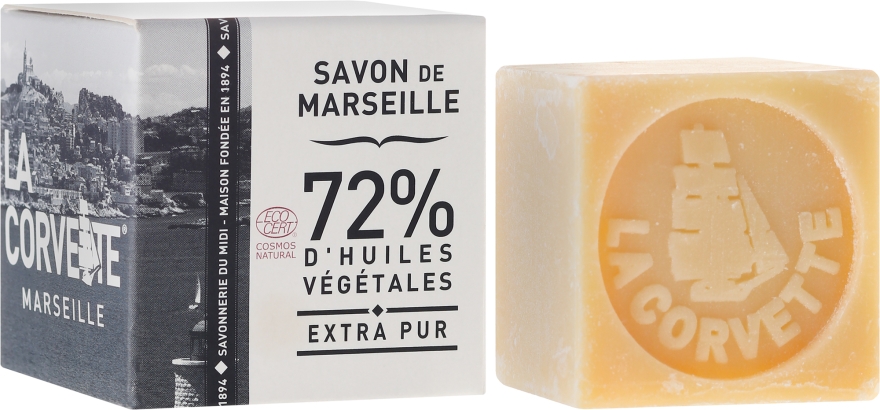 Czyste mydło marsylskie w kostce - La Corvette Extra Pure Marseille Soap Cube