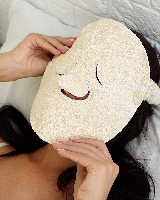Ręcznik kompresyjny do zabiegów kosmetycznych, beżowy Towel Mask - MAKEUP Facial Spa Cold & Hot Compress Milk — Zdjęcie N4