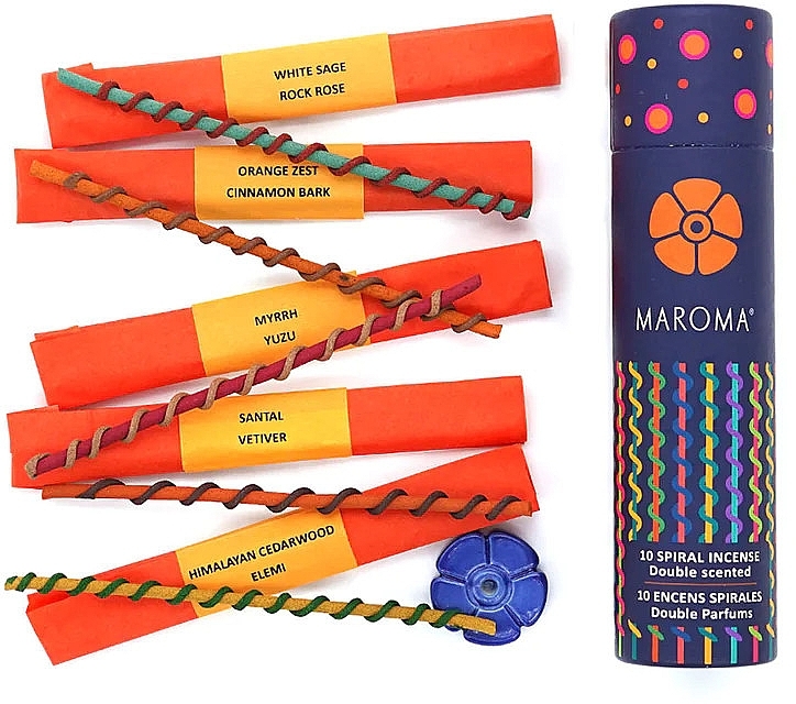 Zestaw kadzidełek №1 - Maroma Encens d'Auroville Double Scented Spiral Incense Sticks Orange — Zdjęcie N1