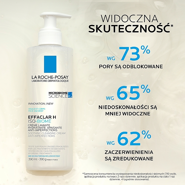 Kojąco-nawilżający krem myjący do skóry tłustej - La Roche-Posay Effaclar H Iso Biome Cleansing Cream — Zdjęcie N3