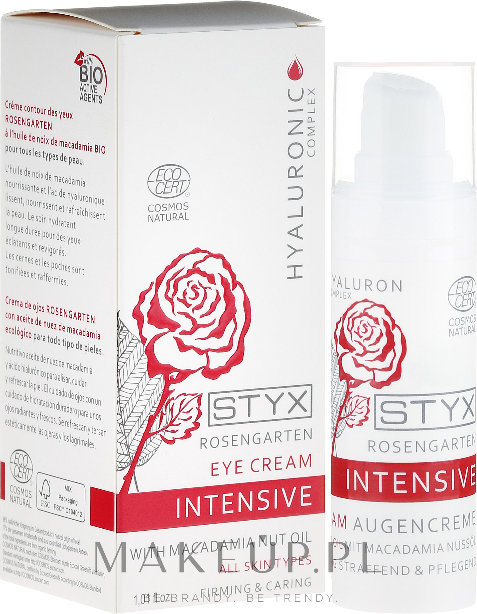 Krem do powiek z organicznym olejem makadamia - Styx Naturcosmetic Rose Garden Intensive Eye Cream — Zdjęcie 30 ml