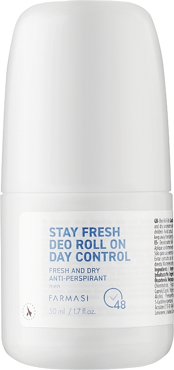 Dezodorant antyperspiracyjny dla mężczyzn - Farmasi Stay Fresh Men Deo Roll-on Day Control — Zdjęcie N1