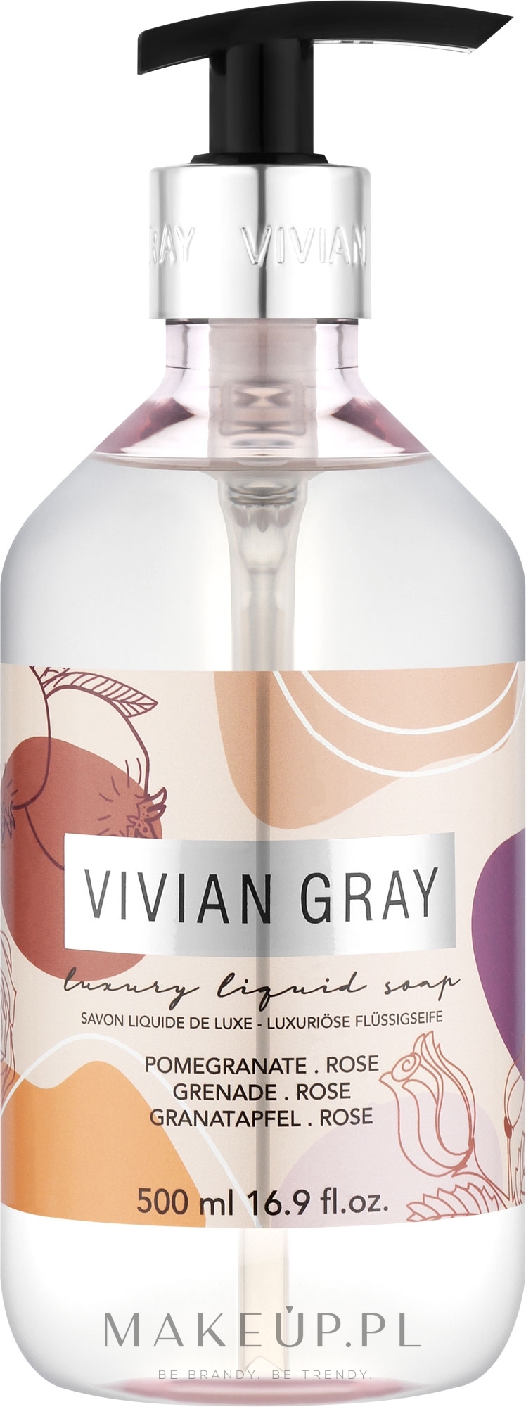 Mydło do rąk - Vivian Gray Luxury Liquid Soap Pomegranate & Rose — Zdjęcie 500 ml
