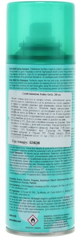 Suchy szampon - Kallos Cosmetics Gogo Dry Shampoo — Zdjęcie N2