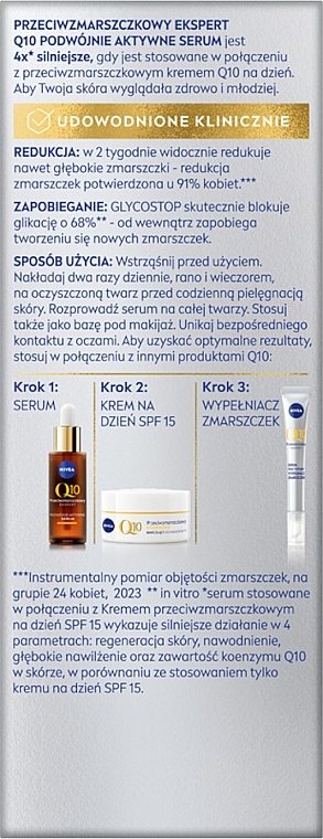 Podwójne aktywne serum przeciwzmarszczkowe z koenzymem Q10 - NIVEA Anti-Wrinkle Expert Serum — Zdjęcie N3