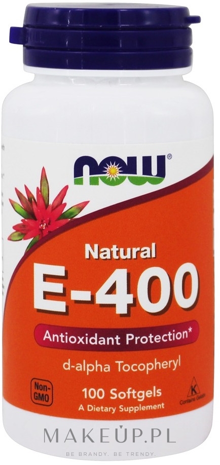 Antyoksydacyjna witamina E-400 - Now Foods Vitamin E-400 D-Alpha Tocopheryl Softgels — Zdjęcie 100 szt.