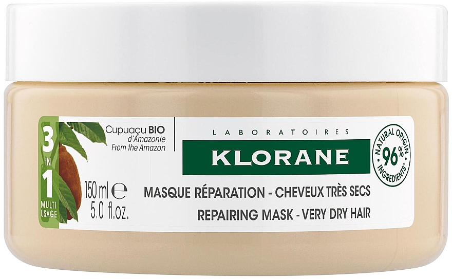 Odżywcza maska naprawcza do włosów z masłem cupuacu - Klorane Cupuacu Nourishing & Repairing Mask — Zdjęcie N1