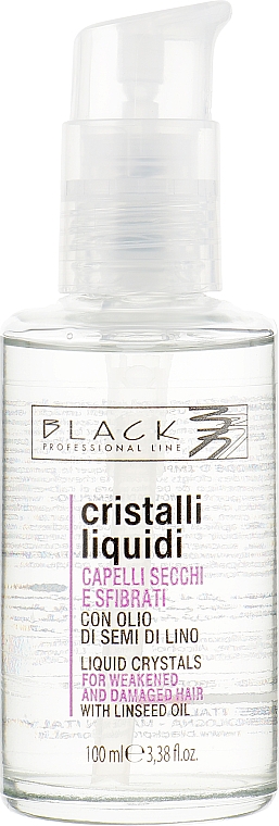 Ciekłe kryształy z ekstraktem z siemienia lnianego dla gęstszych i grubszych włosów - Black Professional Line Liquid Crystal — Zdjęcie N1