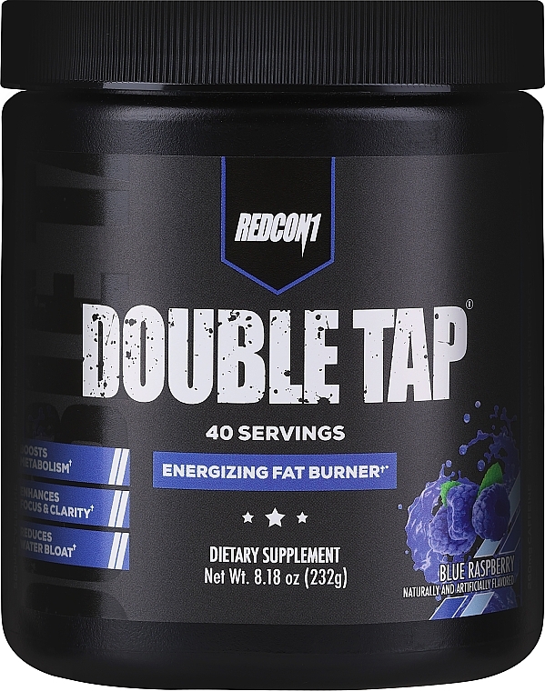 Spalacz tłuszczu Blue Raspberry - RedCon1 Double Tap Fatburner Powder Blue Raspberry — Zdjęcie N1