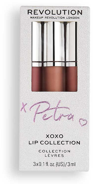 Zestaw pomadek w płynie (lipstick 3 x 3 ml) - Makeup Revolution X Petra XOXO Lip Collection  — Zdjęcie N1