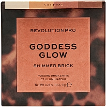 Paleta bronzerów i rozświetlaczy - Revolution Pro Goddess Glow Shimmer Brick Bronzer — Zdjęcie N2