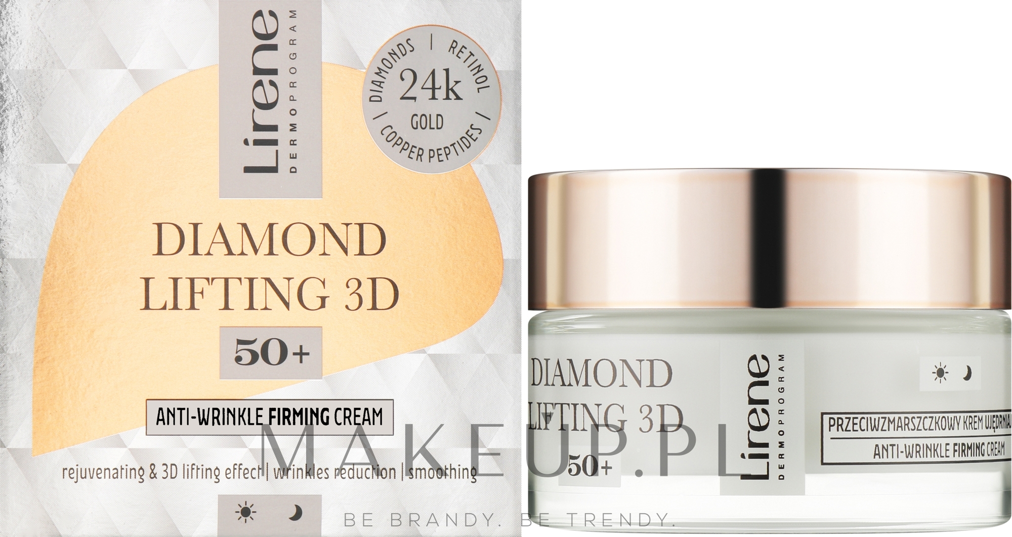 Wygładzający krem ​​do twarzy 50+ - Lirene Diamond lifting 3D Cream — Zdjęcie 50 ml