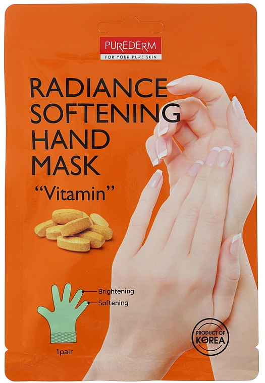 Witaminowa maska na dłonie w rękawiczkach - Purederm Radiance Softening Vitamin Hand Mask  — Zdjęcie N1