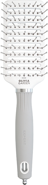 Szczotka do włosów - Olivia Garden Expert Care Vent Nylon White&Grey M — Zdjęcie N1