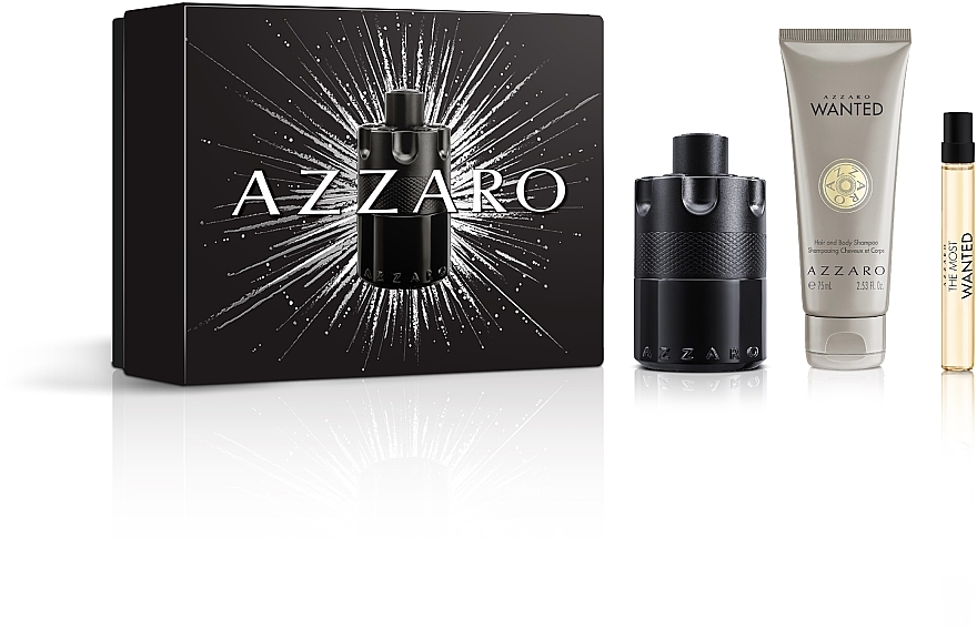 Azzaro The Most Wanted Intense - Zestaw (edp/100ml + sh/75ml + edp/10ml) — Zdjęcie N1