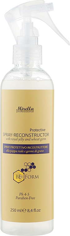 Odnawiający spray do włosów z mleczkiem pszczelim i proteinami pszenicy - Mirella BeeForm Spray-Reconstructor — Zdjęcie N1