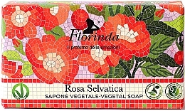 Mydło toaletowe Włoska mozaika. Dzika róża - Florinda Rosa Selvatica Sapone Vegetale-Vegetal Soap — Zdjęcie N1