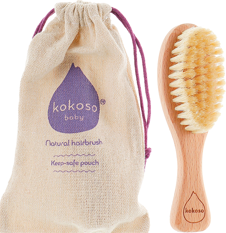Drewniana szczotka do włosów z naturalnego włosia - Kokoso Baby Natural Baby Hairbrush — Zdjęcie N2