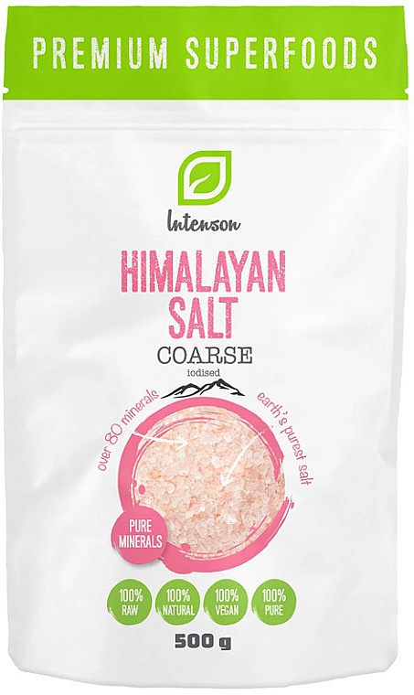 Grubo zmielona sól himalajska jodowana, różowa - Intenson Himalayan Salt Coarse — Zdjęcie N1