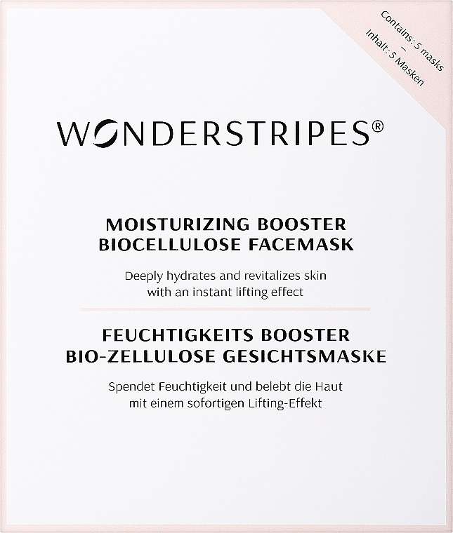Maseczka do twarzy - Wonderstripes Moisturizing Booster Biocellulose Face Mask — Zdjęcie N1