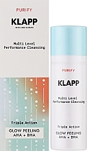 Kompleksowy peeling dla promiennej skóry - Klapp Multi Level Performance Purify Triple Action Glow Peeling With AHA + BHA — Zdjęcie N2