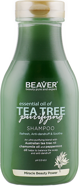 Szampon do normalnej i suchej skóry głowy - Beaver Professional Essential Oil Of Tea Tree Shampoo — Zdjęcie N2