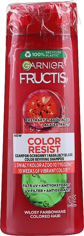 PRZECENA! Szampon wzmacniający do włosów farbowanych i z pasemkami - Garnier Fructis Goji Color Resist * — Zdjęcie N2