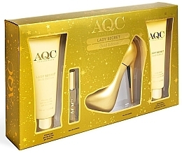 Kup AQC Fragances Lady Secret Gold - Zestaw (edt/100 ml + edt/15 ml + sh/gel/120 ml + b/cr/120 ml)